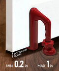 Red Aluminum Alloy Portable Door Stopper With Diamond Anti Slip Base For Travel And Apartment Living Easy To Use Security Device That Locks Down Unauthorized Entry And Pry Attempts blocking door gap 0.2 to 1 inch.