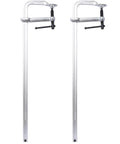 Heavy Duty Drop Forged F Clamps Set 24 Inch Jaw Opens Wide With 1400 Lbs Holding Power for welding and woodworking tasks.