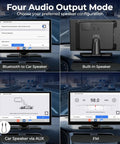9 Inch Wireless Apple CarPlay Screen With Backup Camera And Built In Netflix YouTube And TikTok showing four audio output modes