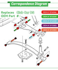 Diagram showing parts of Built Tough Golf Cart Front Lower Leaf Spring And Upper A Arm Bushing Sleeves Kit Fits Club Car Ds 1992 Up.