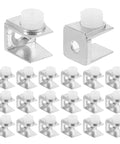 40 Piece Zinc Alloy Glass Shelf Clamp Brackets For Shower Glass Panels And Floating Shelves With Rock Solid Grip Heavy Duty Construction