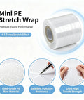 Heavy Duty Stretchable Shrink Film For Snug Bottle Jar And Can Sealing No Heat Packaging Roll showcased in a close-up view.