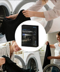 Black Fabric Dye Sheets 10 Pack That Restores Faded Clothes To Rich Black In Every Wash next to washing machine users