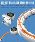 Weighted Infinity Hula Hoop for Weight Loss, Waist Burn Tool With Silicone Massage Heads showing stainless steel rollers