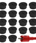 18 Pack Flexible Silicone Desk Cable Grommets With 1 Inch Hole Saw Heavy Duty Cord Hole Covers For Office Tables And Wall Panels Black grouped with hole saw.