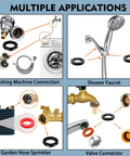 Heavy Duty Water Hose Gasket And O Ring Rubber Washer Assortment Kit With 610 Nitrile Seal Rings for various plumbing applications.