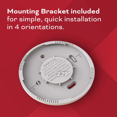 2 In 1 Smoke And Carbon Monoxide Detector With AA Battery Powered And LED Warning Light Indicators 1 Pack 24 7 Self Testing For Continuous Protection And Easy Setup For Quick Fire And CO Alerts At Home mounting bracket underside
