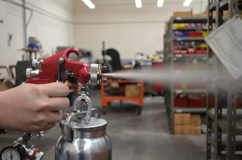 All Purpose Spray Gun With Cup Red Handle 1.8mm Nozzle Adjustable Wide Fan Pattern Dripless 1 Quart Cup Two Piece Build