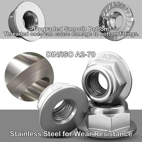 Fresh Nickel Plated Copper Bus Bars And Stainless Steel Nuts Kit For Hybrid Battery Modules bolt. A close-up of stainless steel nuts, DIN/ISO A2-70.