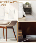 Slick Clear Couch Wall Spacers And Furniture Stoppers To Shield Your Sofa Bed From Scratches While Taming Messy Cords And Keeping Your Living Room Fresh With Zero Drama Setup, shown in multiple uses under furniture.