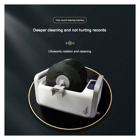 Keep Your Vinyl Mint With This Heavy Duty Ultrasonic Record Cleaner That Scrubs Deep Grooves Completely And Drops In For Any Home Studio Or Crate Digging Setup. Ultrasonic record cleaner with records positioned for cleaning.