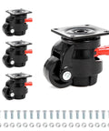 Heavy Duty Leveling Casters For Industrial Machines With Upgraded Ratchet Arm Design Retractable Castors Set Of 4 2200 LBS Capacity