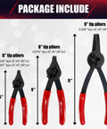 12 Piece Universal Snap Ring Pliers Set Heavy Duty Fixed Tip Internal And External Pliers With 6, 8, And 9 Inch Sizes