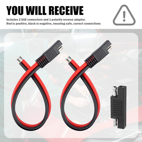 12AWG SAE Connector Kit 2 Pack Tough As Nails Built To Last Heavy Duty Bullet Lead 2 Wire Quick Disconnect Extension Cable