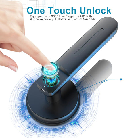 Biometric Door Lock With Smart App Control, Fingerprint Knob, Remote Unlock, And 3 In 1 Access, user fingerprint unlocking