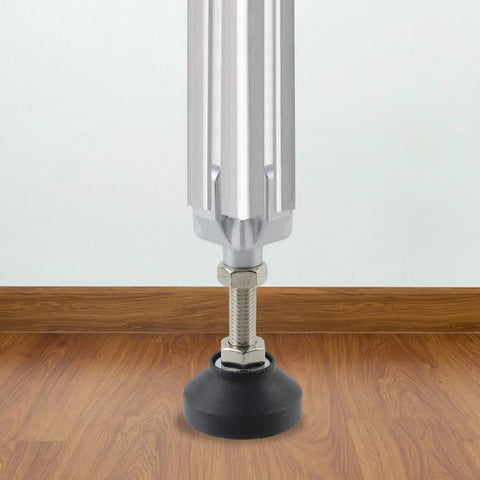 Kickass Heavy Duty Adjustable Leg Mounts For 3030 T Slot Aluminum Extrusions with robust nylon pad under assembly.