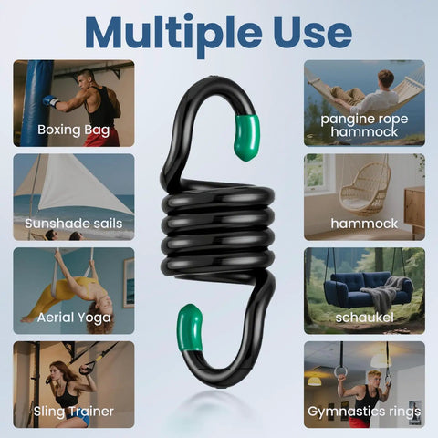 Heavy Duty Hammock Hanging Kit Two Pack Holds Up To 1300 Lbs with M8 Hardware Spring Hammock Chair Kit for multiple uses