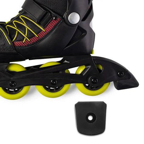Inline skate with 2 Pack Roller Skate Toe Stops And Brake Pads Non Slip Rubber Quad Skate Braking Blocks Black Replacement Skater Brake Parts