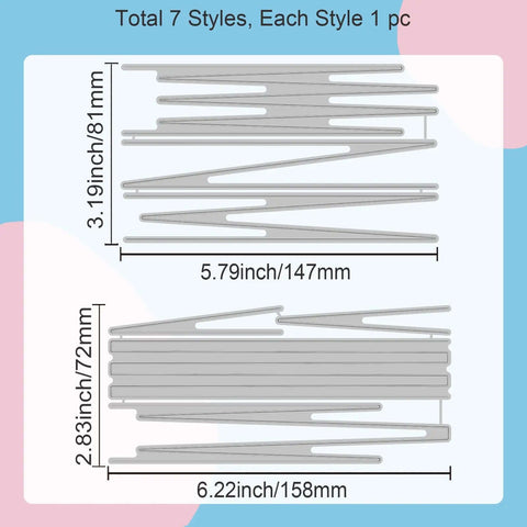 Paper Beads Cutting Dies For Card Making And Scrapbooking Template Kit in carbon steel, showing two die styles with dimensions.