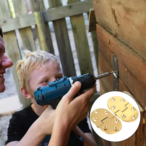 Installing Two Pack Brass Butlers Tray Hinges With Round Corners And Screws for easy furniture upgrades with drill