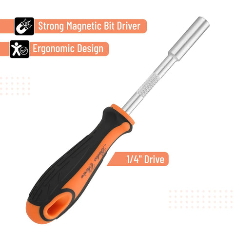 Tamper Proof Torx Bit Set 14-Piece T4 Through T40 With 1/4 Inch Ergonomic Magnetic Bit Driver Durable Corrosion Resistant Bits