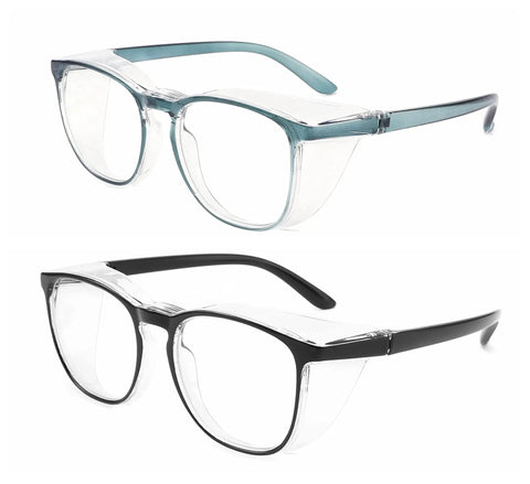 Two Pack Anti Fog Safety Glasses With UV 400 Protection Blue Light Blocking Anti Dust Shield Polycarbonate Lenses TR90 Frame