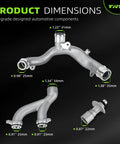 Drop In Aluminum Coolant Outlet Pipe LR092992 Heavy Duty Swap For Land Rover And Jaguar Rides straight plug and play dimensions.