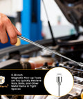 Hand using telescoping magnetic pickup tool from 7 Piece Telescoping Magnetic Pickup Tool Set With 1 Pound And 5 Pound Magnet Sticks
