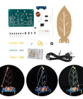 Electromagnetic Swing Soldering Practice Kit With Multicolor LED Lights For Students and Hobbyists DIY set components