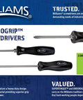Endurogrip 8 Piece Screwdriver Set With Multi Size Slotted And Phillips Bits, heavy duty chrome blades, comfort grip handles