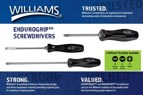 Endurogrip 8 Piece Screwdriver Set With Multi Size Slotted And Phillips Bits, heavy duty chrome blades, comfort grip handles