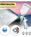 Pro Grade Adjustable Paint Sprayers Featuring Hella Slick Flow Control And Premium Stainless Steel Airbrush Kit for auto detailing, 600ml spray gun.