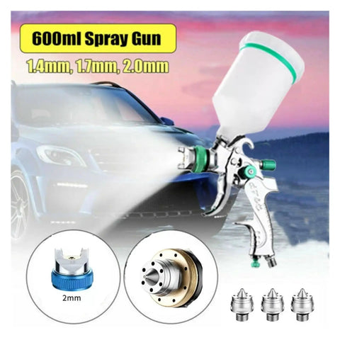 Pro Grade Adjustable Paint Sprayers Featuring Hella Slick Flow Control And Premium Stainless Steel Airbrush Kit for auto detailing, 600ml spray gun.