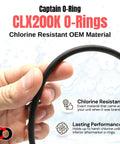 Replacement Viton O Ring For Hayward Pool Chlorinator Lids CL200 CL220 CL220BR CLX200K 2 Pack Chlorine Resistant FKM Seal For Durable Chem Feeder Lid, black O-ring held by hand