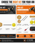 Inside Pipe Cutter For PVC Pipe With One Press Adjustable Depth From 0.4 To 7 Inches, Flush Cut Tool With Diamond Wheel, Fits PVC ABS And More Pipe Sizes, 1/4 Inch Hex Shank For Drill And Impact Driver.