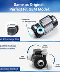 Top Rated Hot Tub Circulation Pump Runs Like A Champ With Smooth Sixty Three Gpm Flow And Solid 230V Power For Dependable Spa Maintenance Straight Up Upgrade For Any Backyard Setup Now, showing adjustable wet end and plumbing connections.