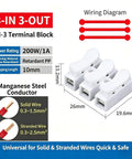 Ditch The Tapes And Tools With These Badass 100Pcs Quick Wire Connectors For Lightning Fast LED And Electrical Splice Jobs That Feel Like Magic On Any Diy Project Or Home Build Without Stressing About Screw Tighteners. 3-in 3-out CH-3 terminal block, 100pcs