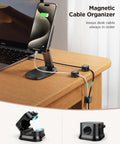 9 Pack Magnetic Cable Clips With Smooth Adjustable Slots Self Adhesive Cord Holders For Under Desk Cable Management No Drill Easy Install Home Office Desk Car Wall Nightstand Organization Keeps Cables Neat Accessible And Tidy on a desk