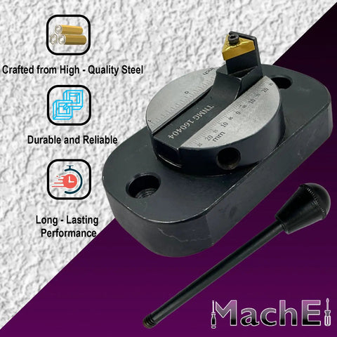 Lathe Ball Turning Attachment With Size Scale Oval Base And Single Bit For Precise Concave And Convex Ball Turning