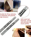 Two Pack Ball Bearing Drawer Slides 13 Inch Heavy Duty Steel Rails For Kitchen Cabinets And Office Furniture, Smooth Quiet Glide