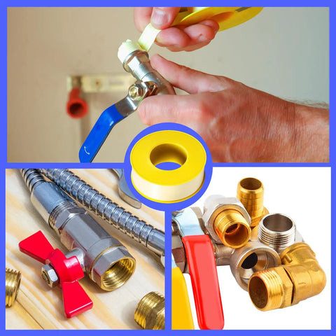 Extra Wide Three Quarter Inch Gas Tape, 390 Inch Long, Four Mil PTFE Thread Sealant For Gas Lines applied to fitting