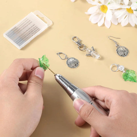 Using 10 Pack Mini Twist Drill Bit Set 0.6mm To 2.2mm Titanium Coated High Speed Steel Micro Drill Bits for jewelry making.