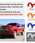 RAM 2500 3500 Front Tow Hook Covers Hitch Cover Custom Fit 2019 2026 Red Truck Ready Style Durable Front Bumper