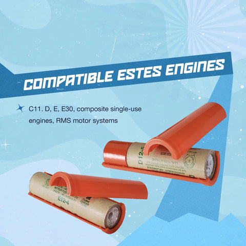 Dual Pack 24-Millimeter To 29-Millimeter Engine Adapters for Model Rockets with Paper Motor Adapters and Orange Shell