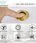 Finger pressing Garbage Disposal Air Switch Kit With Long Button In Champagne Bronze Brass Cover For Easy Kitchen Upgrades