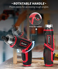 4V Cordless Screwdriver Kit With 44 Accessories, 5.65Nm Torque, dual position handle feature, LED light, and USB recharge
