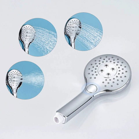 CUTPOIY Luxury Chrome Concealed Shower System - Round Wall-Mounted Rain Shower Set with Brass Mixer handheld showerhead with spray settings.