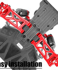 Beefy Aluminum Front And Rear Suspension A Arms Set For One Sixteenth Mojave Grom 223S DSC 4X4 RTR Red CNC 6061 T6 installation