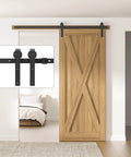 Installed 7 Foot Sliding Barn Door Hardware Kit For A Single Door With Sturdy Rails And Quiet Smooth Glide Fits 40 To 42 Inch Wide Doors