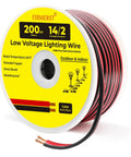Low Voltage Landscape Lighting Wire 14 Gauge 2 Conductor Red And Black 200 Feet Direct Burial, Weatherproof reel
